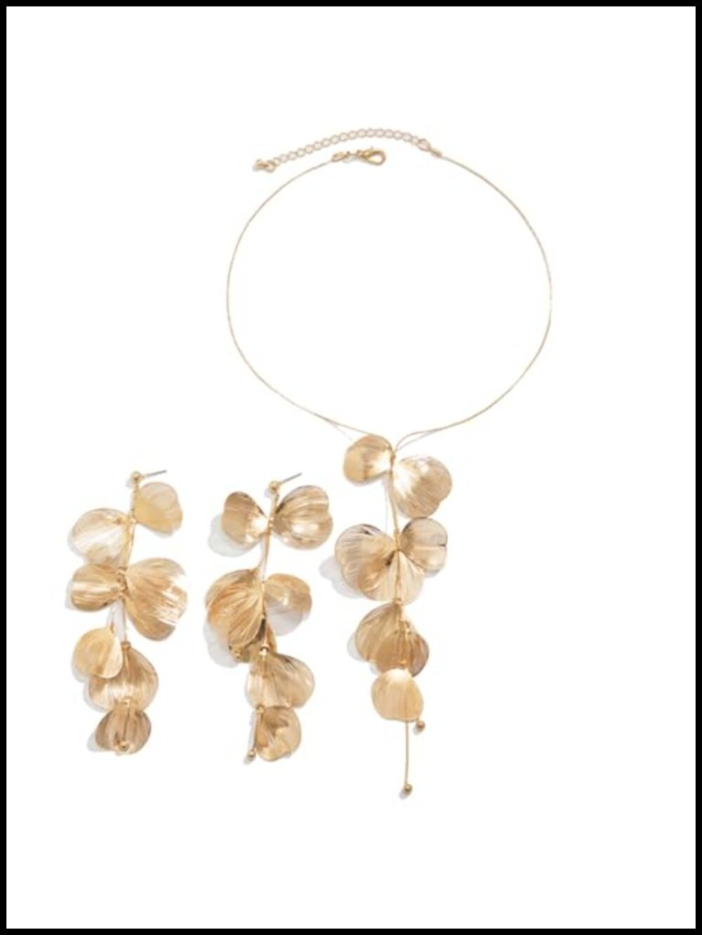 Boho Black Ginkgo Leaf Long Y Necklace with Tassel Alloy